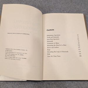 The Amateur Taxidermist Jean Labrie 1972 Hardcover How To Stuff Mount Animals image 2