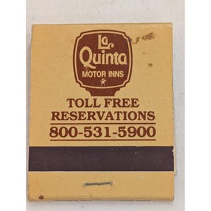 La Quinta Motor Inns Matchbook Vintage Hotel Advertising Collectible 1980 image 2