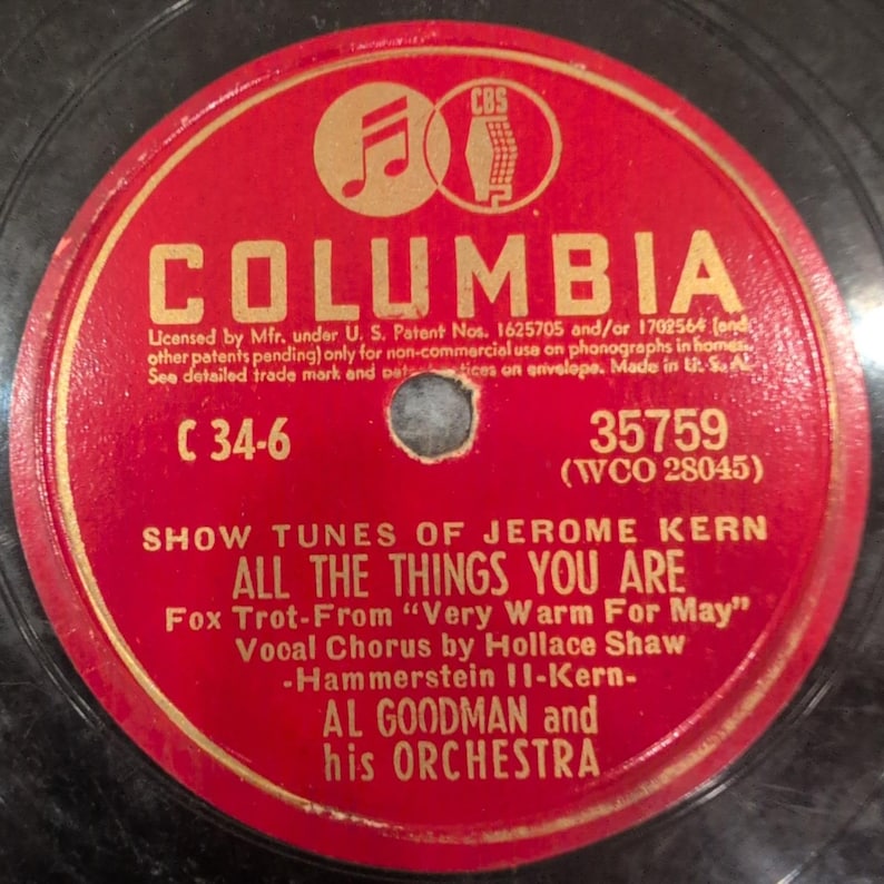 Al Goodman Orchestra Show Tunes of Jerome Kern All The Things You Are 78 RPM image 2