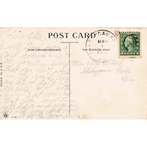 Vintage-Postkarte „Ein aufregender Moment“ von 1916 mit romantischem Kussmotiv und geteilter Rückseite. Bild 2
