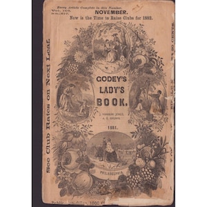 Revista antigua Godey's Lady's Book, vol. 103, n.º 617, noviembre de 1881, publicación periódica victoriana. imagen 1