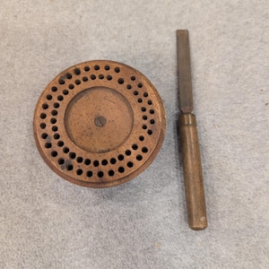 Antique Revolving Wooden Drill Stand and Hand File Set Watchmaker Jeweler Tools image 1