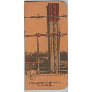 Vintage Red Brand Fence Farmersville Exchange Co Ohio Pocket Booklet VG- image 1