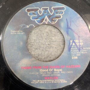Waylon Jennings Dukes of Hazzard Theme Good Ol Boys 45 RPM Vinyl Record PB-12067 image 1