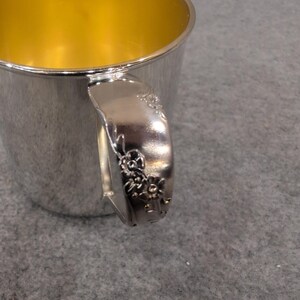 Oneida Community Tudor Plate Vintage Baby Cup Silver Plated Gold Wash Interior image 5