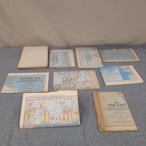 Vintage 1940s 1950s National Geographic Maps Antarctica Africa Far East Lot image 1
