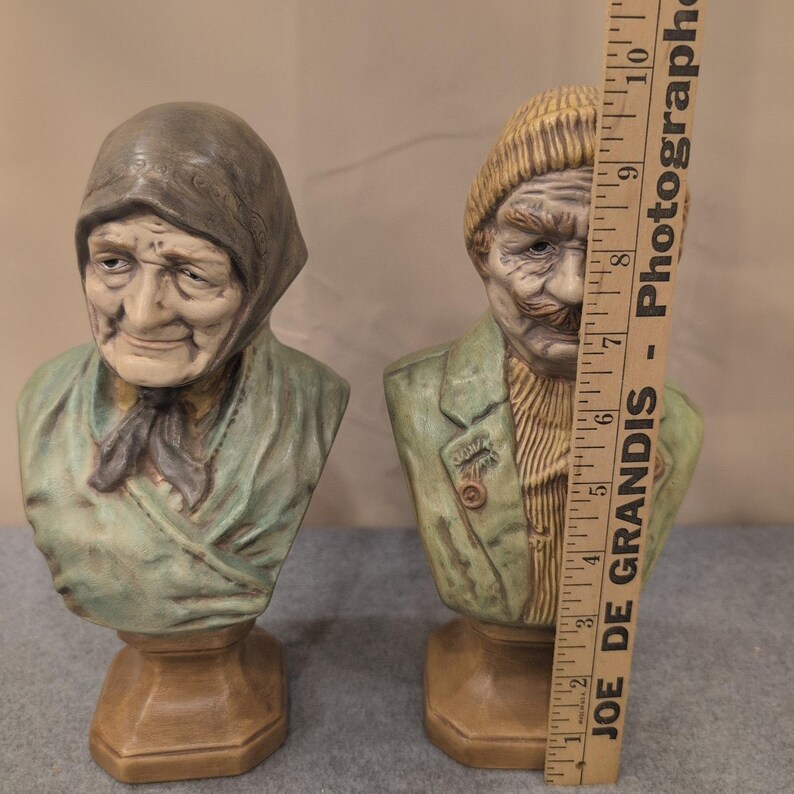 Vintage Salty Dog and Sea Hag Beulah Ceramic Bust Figurines Nautical Decor Set image 2