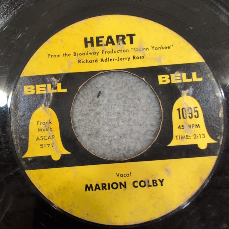 Marion Colby Whatever Lola Wants Heart Damn Yankees Bell 1095 45 RPM Vinyl image 1