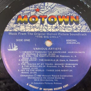 Colonna sonora originale del film Il grande freddo (The Big Chill Original Motion Picture Soundtrack), vinile LP, 1983, Motown, 6062ML immagine 4