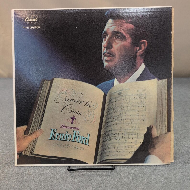 Tennessee Ernie Ford Nearer the Cross Vinyl LP Capitol T-1005 Gospel Hymns 1958 image 1
