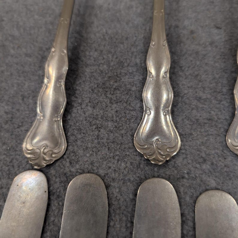 Crescent Nickel Silver Flatware Set 14pc Ornate Scroll Forks Spoons Knives image 6