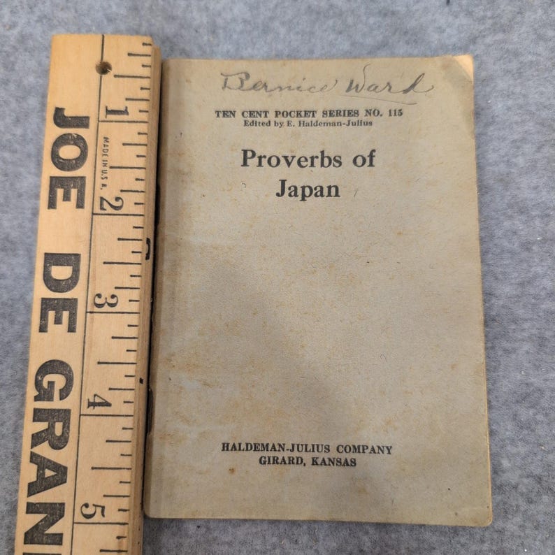 Proverbs of Japan Little Blue Book No 115 Haldeman-Julius Pocket Series 1920s image 1