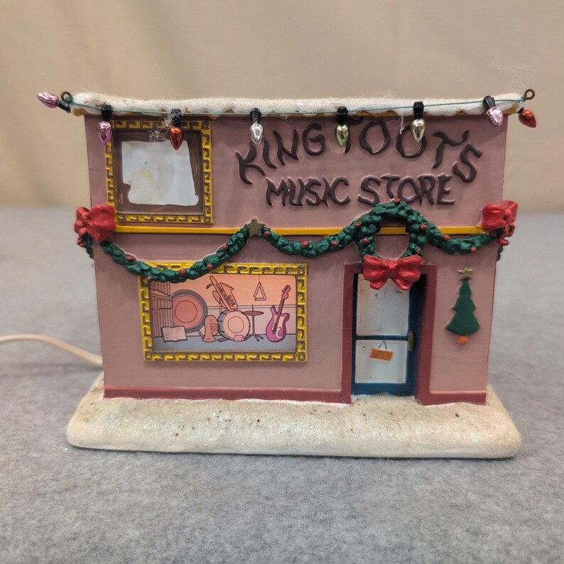 Villaggio di Natale dei Simpson: Negozio di musica di Re Toots - Decorazione natalizia illuminata immagine 2