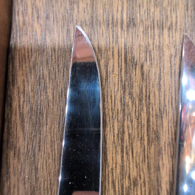 Carvel Hall Gloucester Steak Knives Set of 6 Vintage Silverplate Wooden Case image 3