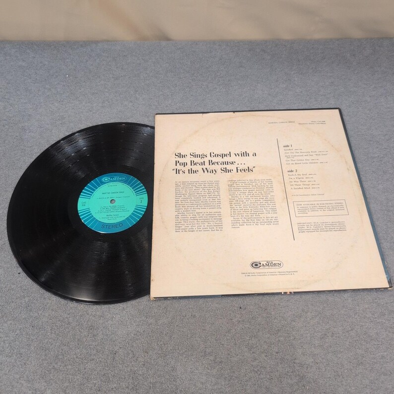 Martha Carson Sings RCA Camden CAS-906 Gospel Country Vinyl Record LP Stereo image 2