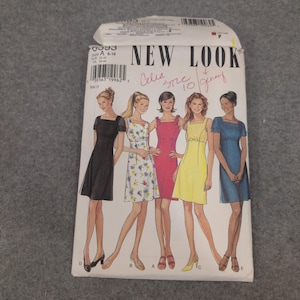 New Look 6593 Misses Empire Waist Dress Sewing Pattern Size 6-16 Five Styles image 1