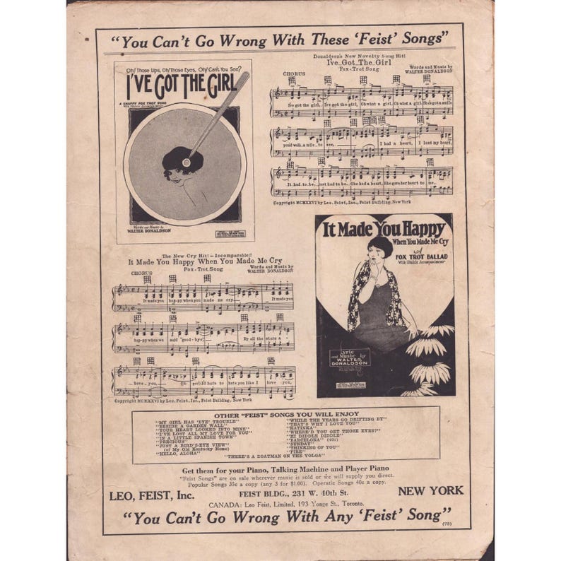 In A Little Spanish Town 1926 Sheet Music Mabel Wayne Lewis Young Leo Feist image 2