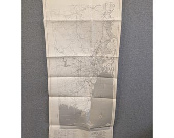 VTG 1982 Mobile County Alabama General Highway Map 39" x 18" Bayou La Batre