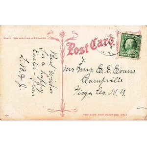 Vintage-Postkarte „Frohe Ostern“ von 1910, H. Wessler, geprägtes Landschaftsmotiv, Poststempel von 1912 Bild 2