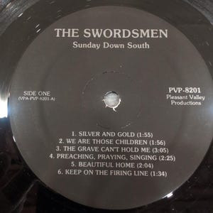 ザ・ソードメン サンデー・ダウン・サウス ビニールLP サザン・ゴスペル 1982 PVP-8201 VG+ 画像 3