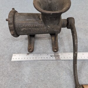 Vintage Enterprise No 12 Tinned Meat Chopper Cast Iron Manual Grinder Phila USA image 4