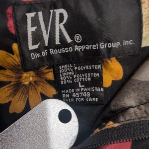 Vintage EVR Women's Lightweight Abstract Print Bomber Jacket Size Large image 3