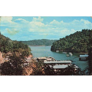 Carte postale ancienne de Maywalds Dale Hollow Dock, Celina, Tennessee (TN), cachet postal de 1970 image 1
