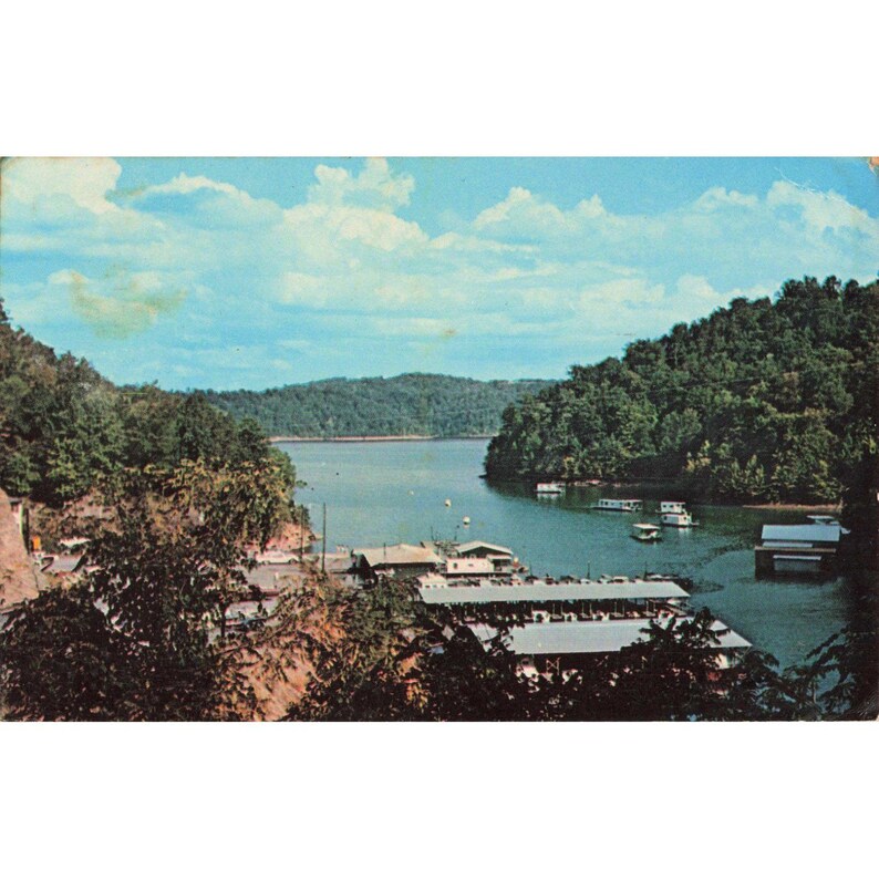 Carte postale ancienne de Maywalds Dale Hollow Dock, Celina, Tennessee (TN), cachet postal de 1970 image 1