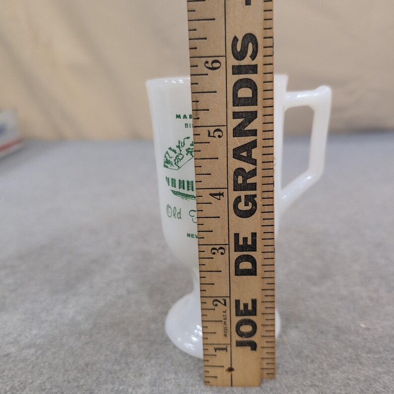 Mary Mahoneys Old French House Biloxi Mississippi Milk Glass Footed Mug White image 4
