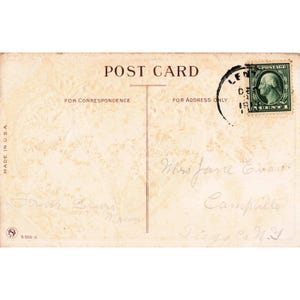 Vintage Happy New Year Postcard Embossed Bell Holly Clock 1912 Postmark Lewis M image 2