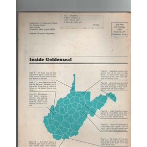 Goldenseal West Virginia Traditional Life Magazine Inverno 1987 Nat Reese VTG immagine 2