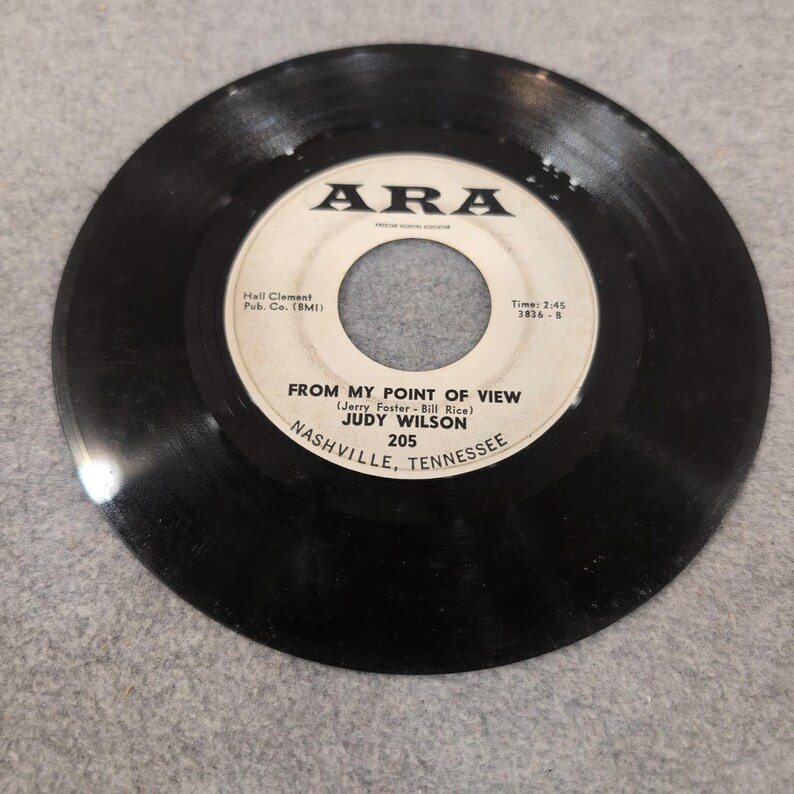 Judy Wilson It's Not So / From My Point of View ARA 205 Nashville 45 RPM Vinyl image 4