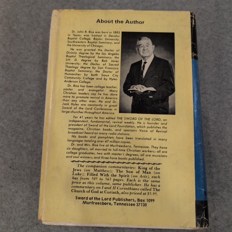 In the Beginning Genesis Commentary Dr John R Rice 1975 Hardcover 087398403X image 3
