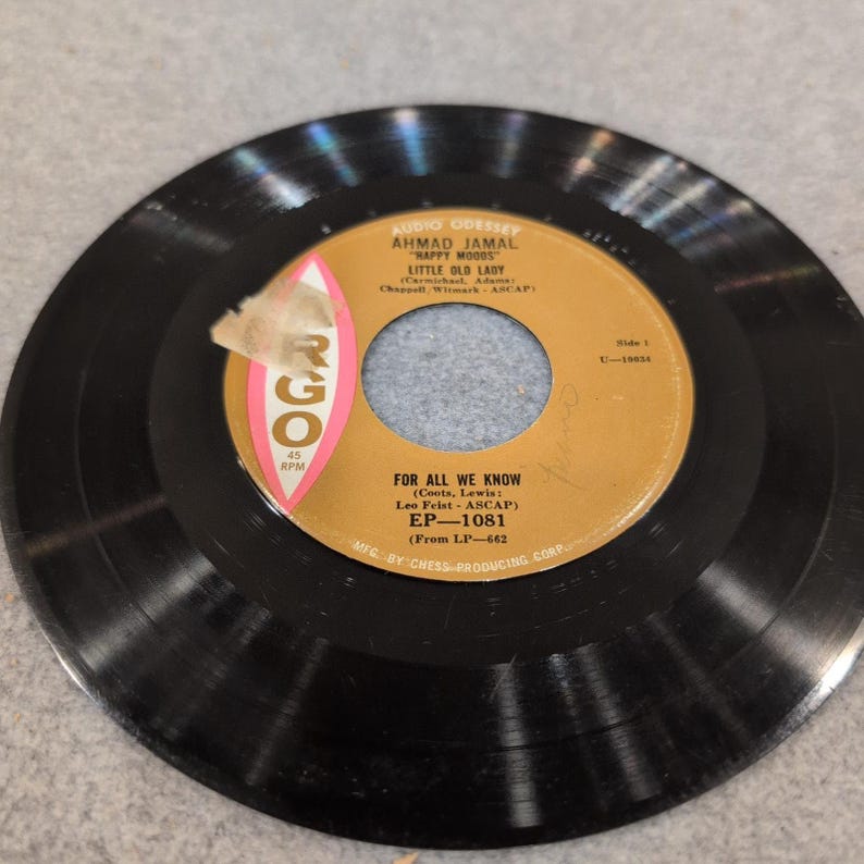 Ahmad Jamal Happy Moods 45 RPM EP Argo Records EP-1081 Jazz Vinyl Record image 3