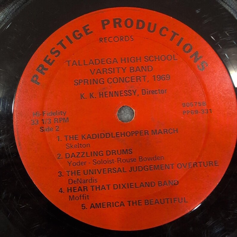 Talladega High School Varsity Band Spring Concert 1969 Vinyl LP Prestige Records image 3