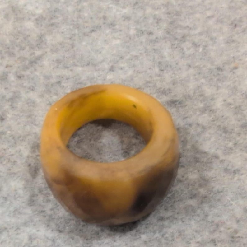Unique Vintage Faceted Amber Brown Resin Ring Statement Fashion Jewelry image 2