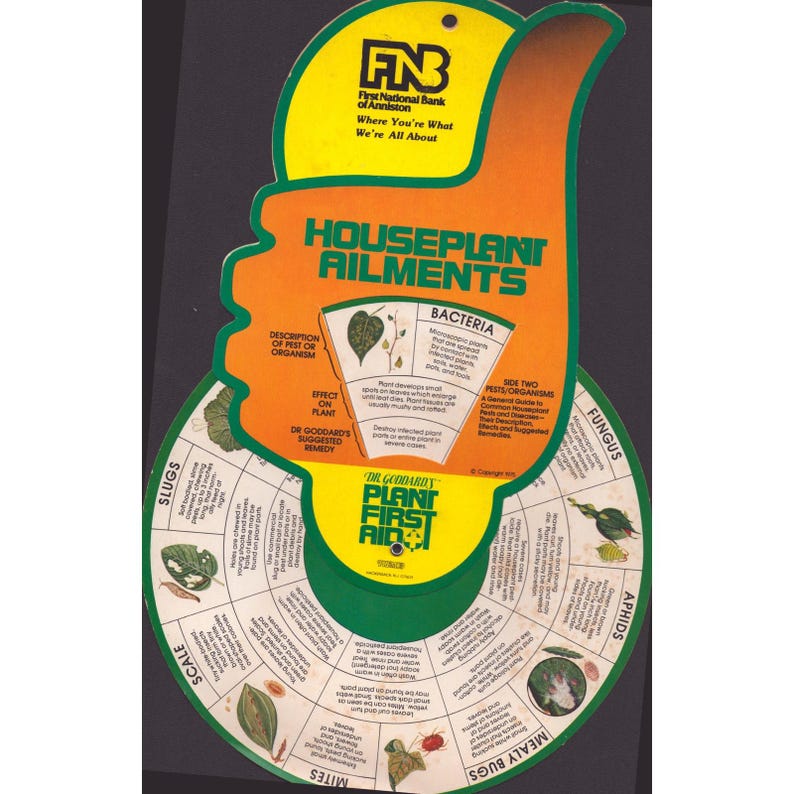 Vtg 1975 Dr Goddard Ailments Plant First Aid Wheel First Nat Bank Anniston, AL image 2