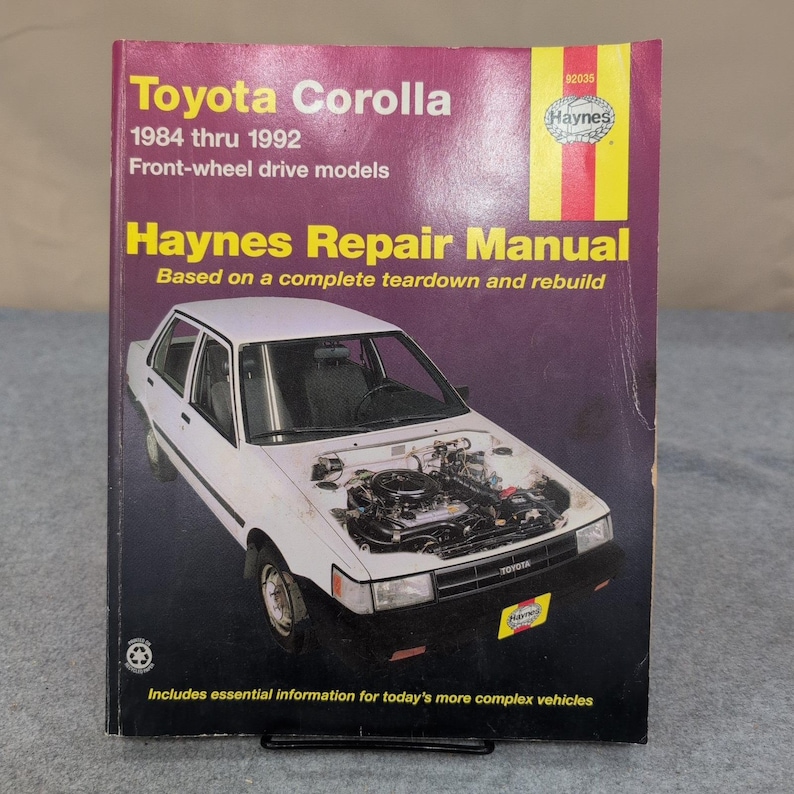 Toyota Corolla 1984-1992 Haynes-reparatiehandleiding FWD Models 92035 Onderhoudsboekje afbeelding 1