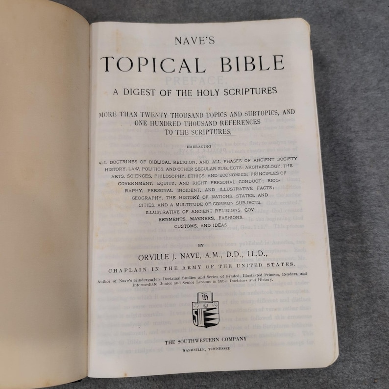 Nave's Topical Bible Digest of the Holy Scriptures Southwestern Company VG image 4