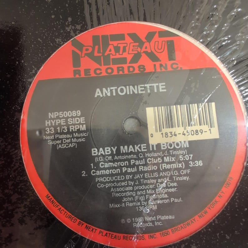 Antoinette Baby Make It Boom 12" Vinyl Single 1988 Next Plateau NP50089 Hip Hop image 4