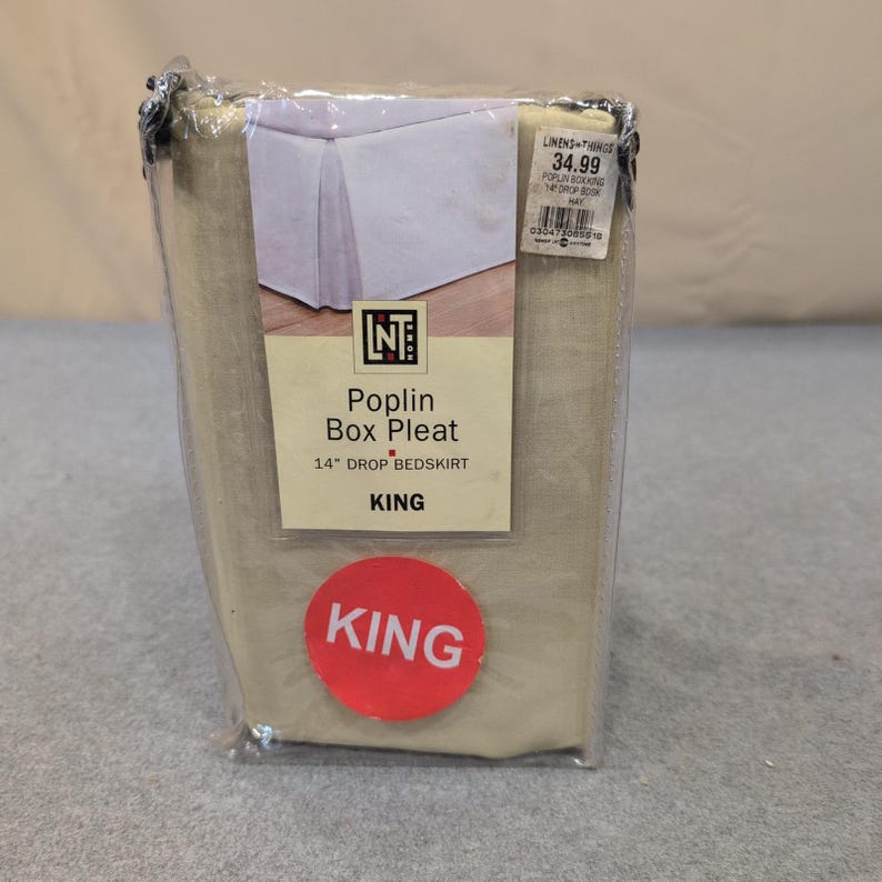 LNT Home King Poplin Box Pleat Bedskirt Hay 14 Inch Drop New image 1