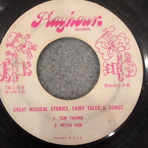 Playhour Records Great Musical Stories Pied Piper Peter Pan 45 RPM TB-1-9 image 1