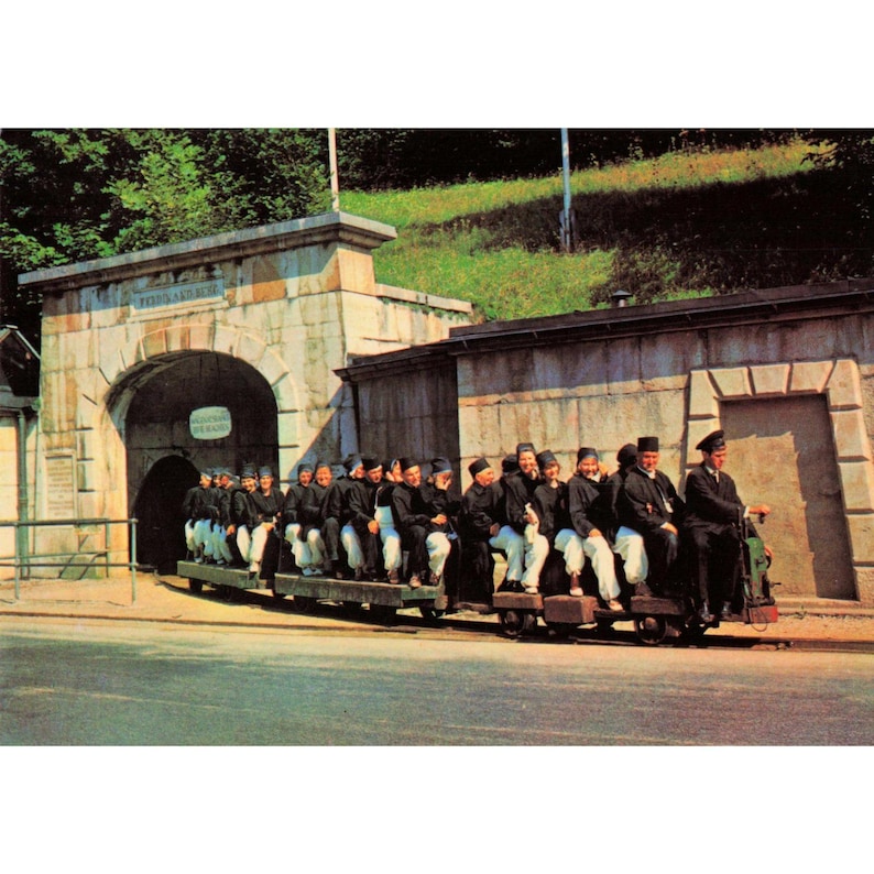 Vtg Salzburgwerk Berchtesgaden Salt Mine Train Postcard Germany Ferdinand-Berg image 1