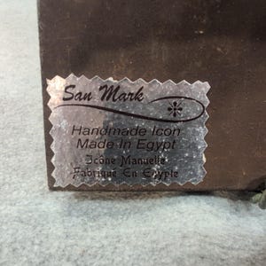 Handgefertigte Jungfrau Maria & Kind Ikone Hodegetria Stil Holz Plakette Ägypten San Mark Bild 8