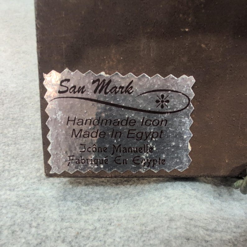 Handgefertigte Jungfrau Maria & Kind Ikone Hodegetria Stil Holz Plakette Ägypten San Mark Bild 8