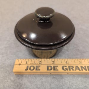 Franciscan Brown Glazed Ceramic Sugar Bowl with Lid Vintage Stoneware image 6