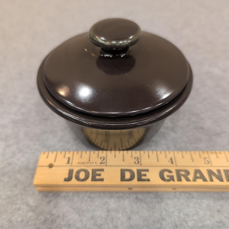Franciscan Brown Glazed Ceramic Sugar Bowl with Lid Vintage Stoneware image 6