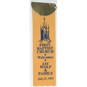Vintage 1991 First Baptist Church Montgomery AL Jay Wolf Willkommensband Bild 1