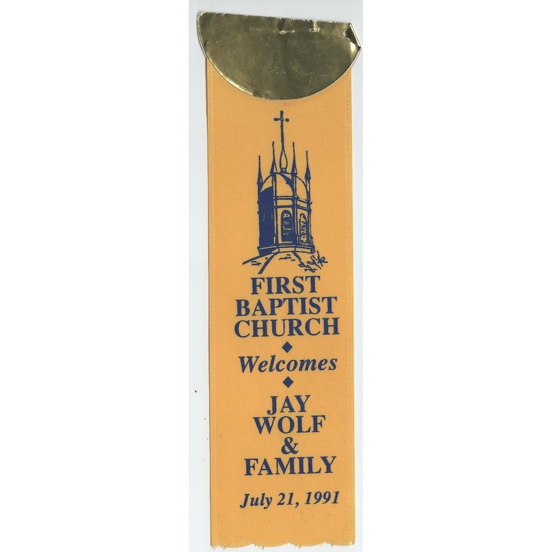 Vintage 1991 First Baptist Church Montgomery AL Jay Wolf Willkommensband Bild 1