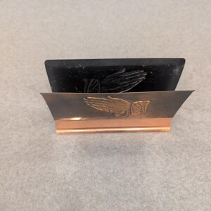 Vintage Coppercraft Guild Copper Praying Hands Letter Holder Desk Mail Organizer image 3